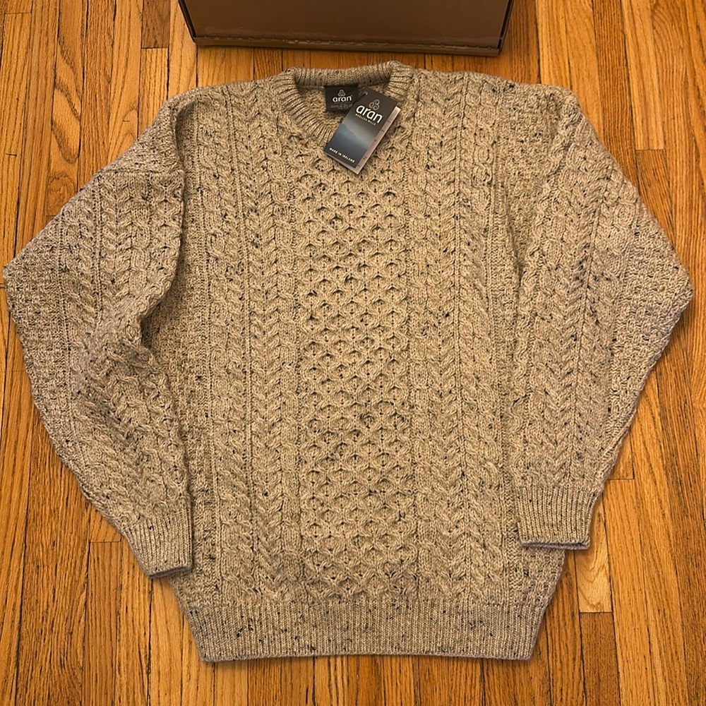 Inishbofin Ladies Traditional Aran Sweater -Flecked Oat